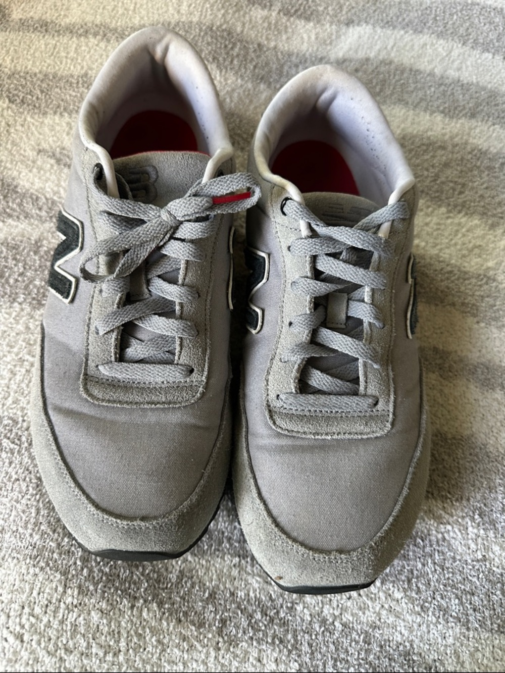 New Balance Gray Suede & Canvas Sneakers